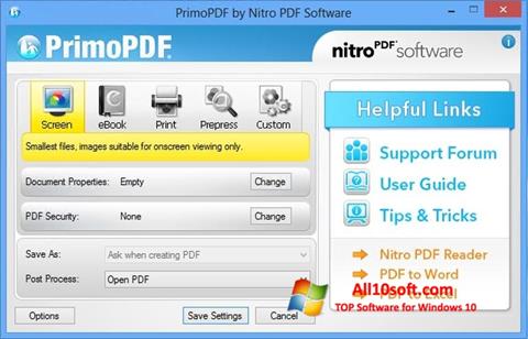 スクリーンショット PrimoPDF Windows 10版