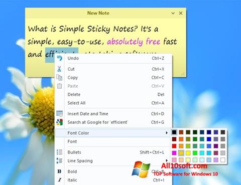 スクリーンショット Simple Sticky Notes Windows 10版