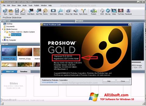 スクリーンショット ProShow Gold Windows 10版