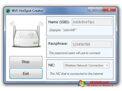スクリーンショット Wi-Fi HotSpot Creator Windows 10版