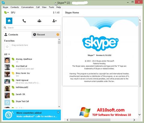 スクリーンショット Skype Setup Full Windows 10版