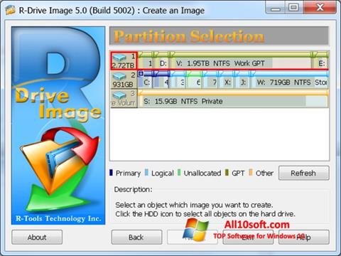 スクリーンショット R-Drive Image Windows 10版