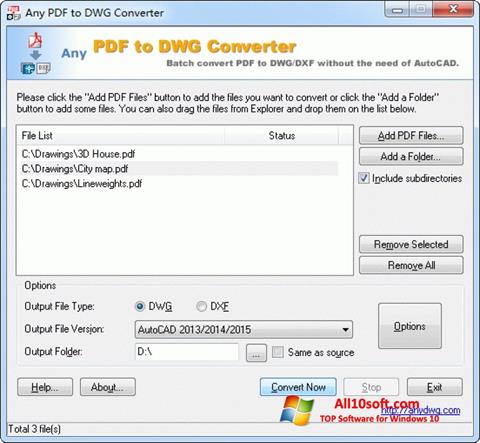 スクリーンショット PDF to DWG Converter Windows 10版
