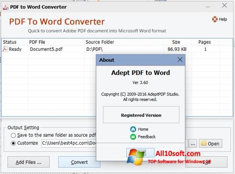 スクリーンショット PDF to Word Converter Windows 10版