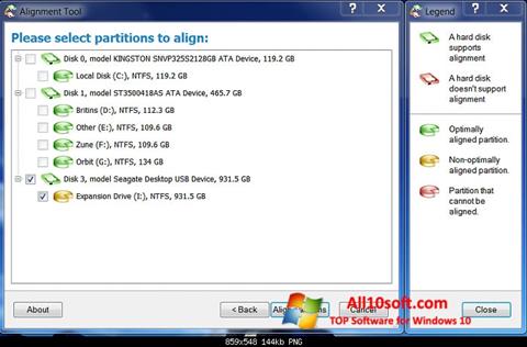 スクリーンショット Paragon Alignment Tool Windows 10版
