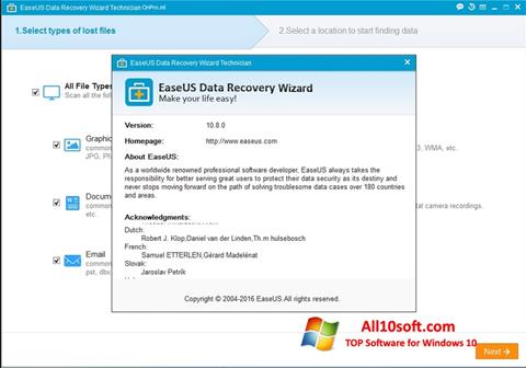 スクリーンショット EaseUS Data Recovery Wizard Windows 10版