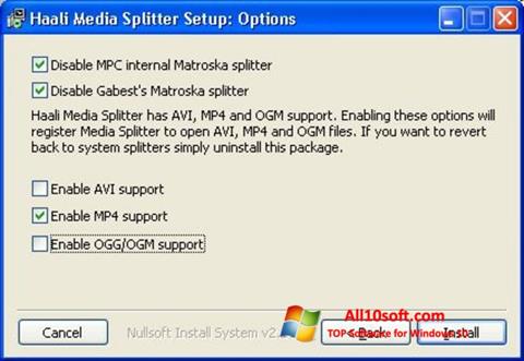 スクリーンショット Haali Media Splitter Windows 10版