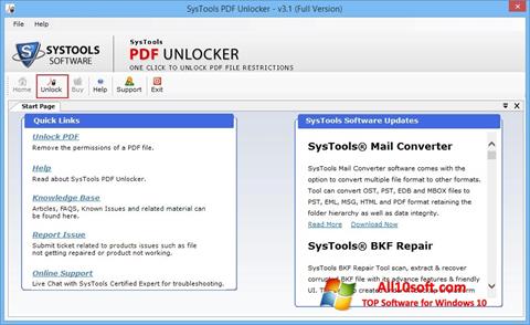 スクリーンショット PDF Unlocker Windows 10版