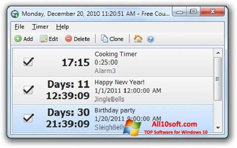 スクリーンショット Free Countdown Timer Windows 10版