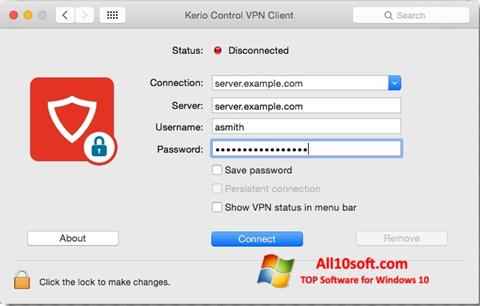 スクリーンショット Kerio VPN Client Windows 10版