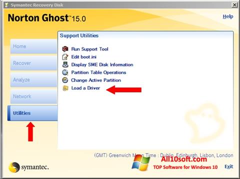 スクリーンショット Norton Ghost Windows 10版