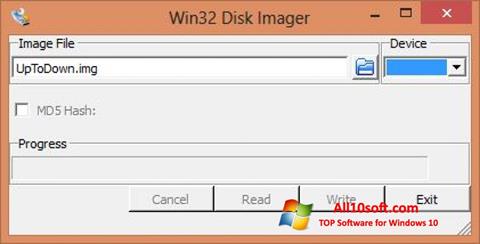 スクリーンショット Win32 Disk Imager Windows 10版