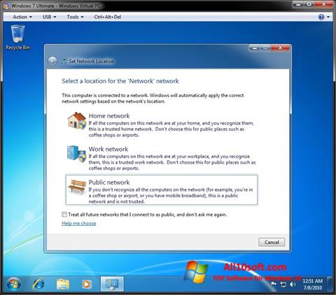 スクリーンショット Windows Virtual PC Windows 10版