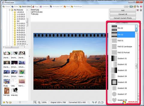 スクリーンショット PhotoScape Windows 10版
