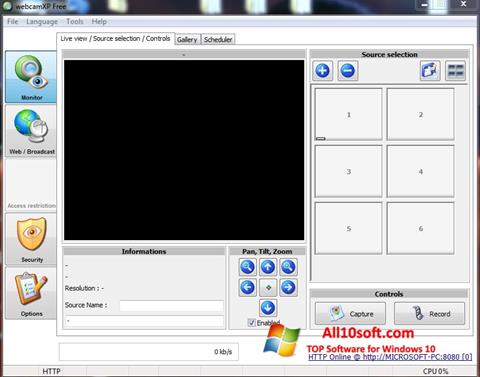 スクリーンショット webcamXP Windows 10版
