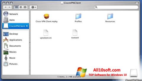 スクリーンショット Cisco VPN Client Windows 10版