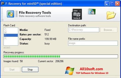 スクリーンショット F-Recovery SD Windows 10版
