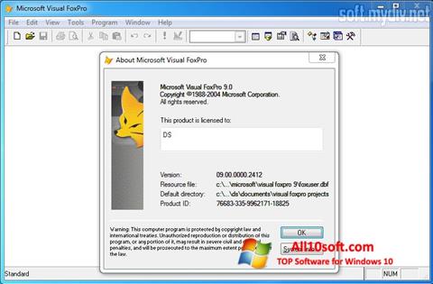 スクリーンショット Microsoft Visual FoxPro Windows 10版