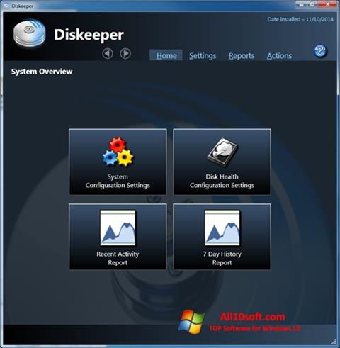 スクリーンショット Diskeeper Windows 10版