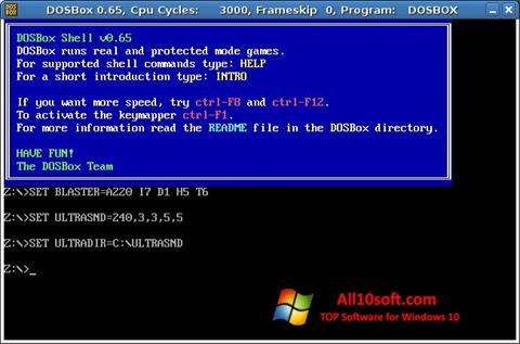 スクリーンショット DOSBox Windows 10版