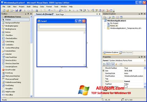スクリーンショット Microsoft Visual Basic Windows 10版