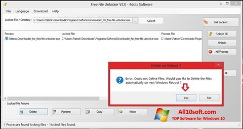 スクリーンショット Free File Unlocker Windows 10版