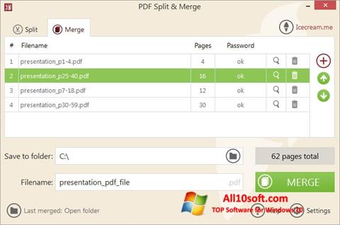スクリーンショット PDF Split and Merge Windows 10版