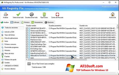 スクリーンショット Vit Registry Fix Windows 10版