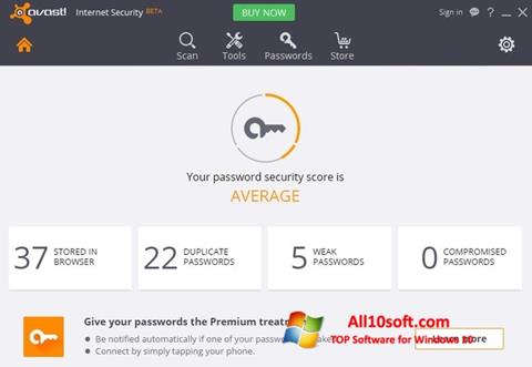 スクリーンショット Avast Internet Security Windows 10版