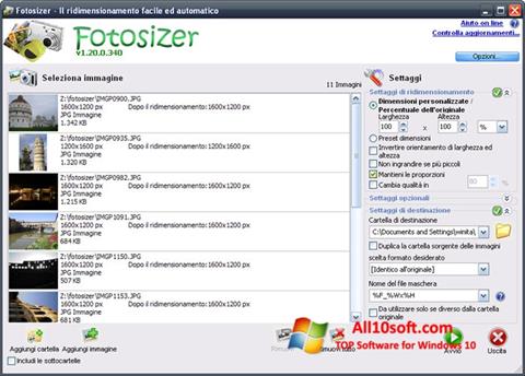 スクリーンショット Fotosizer Windows 10版