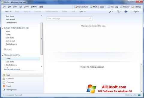 スクリーンショット Windows Live Mail Windows 10版