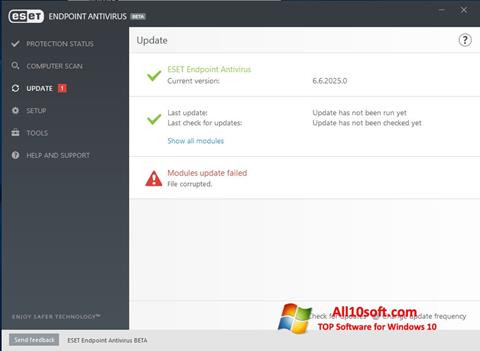 スクリーンショット ESET Endpoint Antivirus Windows 10版