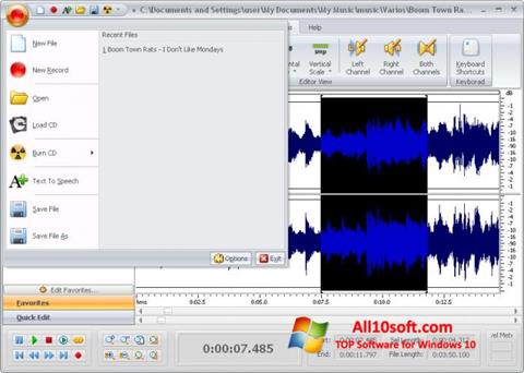スクリーンショット Free Audio Editor Windows 10版