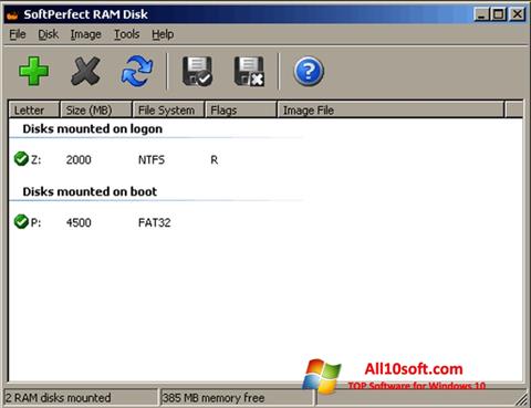 スクリーンショット SoftPerfect RAM Disk Windows 10版
