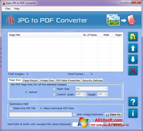 スクリーンショット JPG to PDF Converter Windows 10版