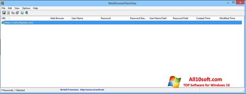 スクリーンショット WebBrowserPassView Windows 10版