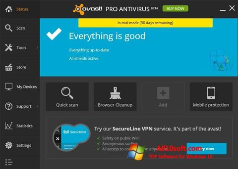スクリーンショット Avast! Pro Antivirus Windows 10版