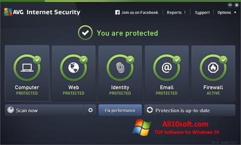 スクリーンショット AVG Internet Security Windows 10版