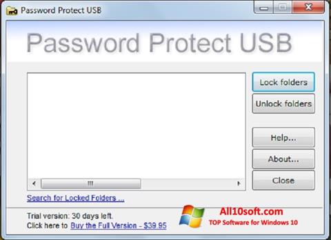 スクリーンショット Password Protect USB Windows 10版